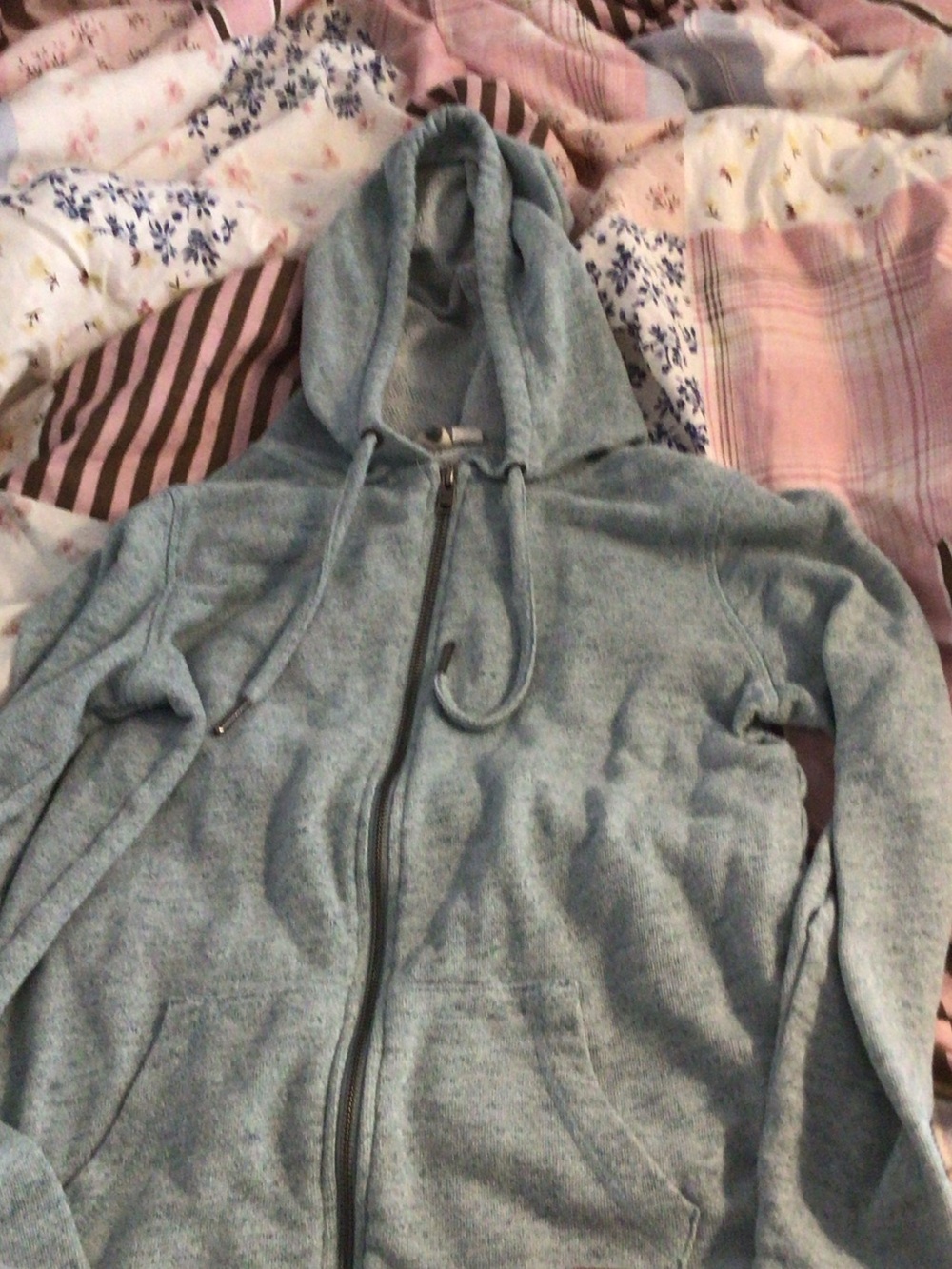 Roxy Light Blue Zip Front Hoodie Jacket for Women
